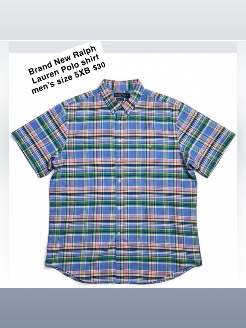 Polo by Ralph Lauren Men’s Short-Sleeve Plaid Polo Shirt - Blue/Green